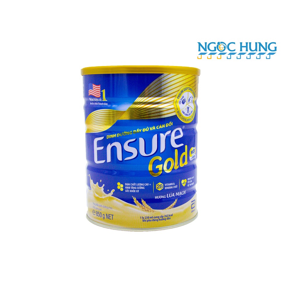 Sữa bột Abbott Ensure Gold lon thiếc 850g và 400g