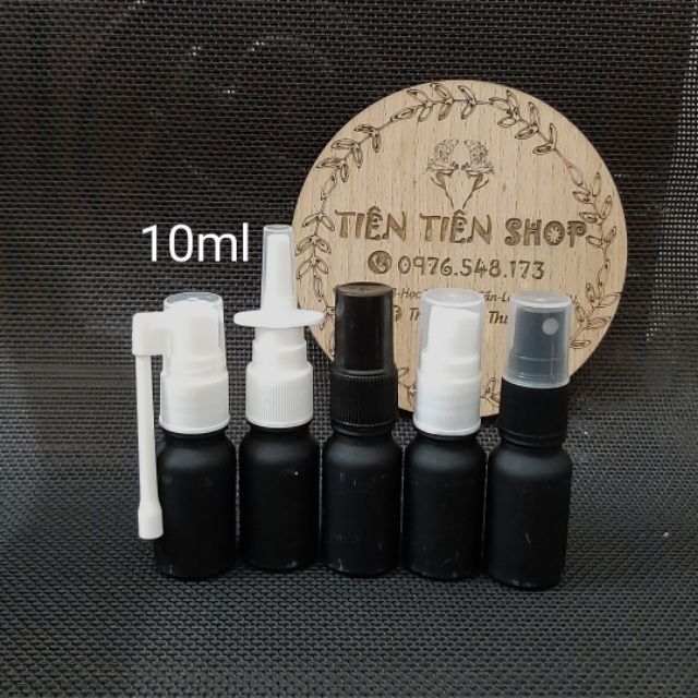 Chai thủy tinh sơn đen 5ml, 10ml đầu xịt phun sương