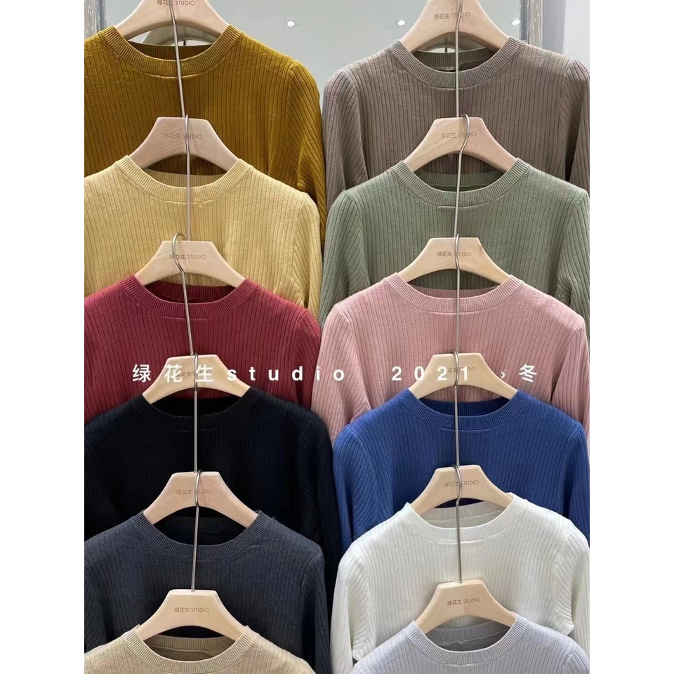 [ Dài Tay ] Áo Len Tăm Mặt Nhung Cổ Tròn Basic Hàng Quảng Châu Chất Đẹp Siêu Dày Dặn Loại 1 - TG94 | BigBuy360 - bigbuy360.vn