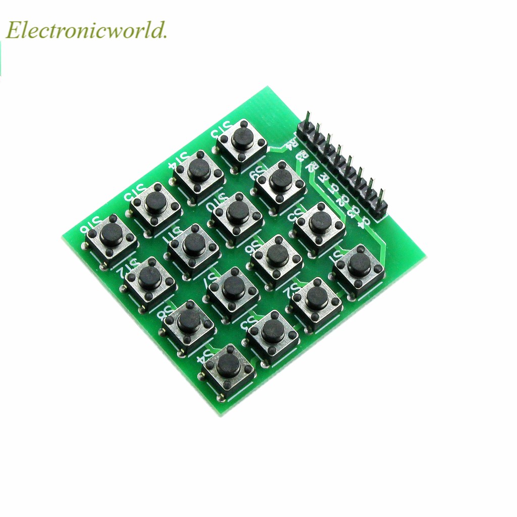 1 Bảng Mạch Điện Tử 8pin 4x4 X 4 Matrix 16 Nút Bấm Cho Arduino