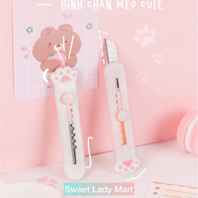 Dao Rọc Giấy Mini Charm Siêu Sắc Hoa Quả Chân Mèo Hình Thú Cute Dễ Thương
