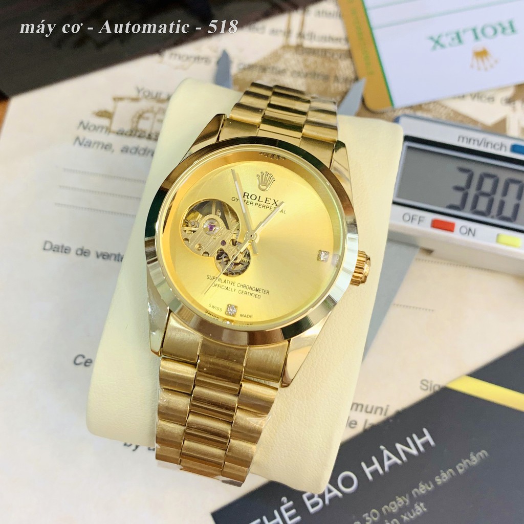 Đồng hồ nam RL máy cơ automatic mạ vàng 18K dây kim loại chống nước cao cấp DH518 Shop114 | BigBuy360 - bigbuy360.vn