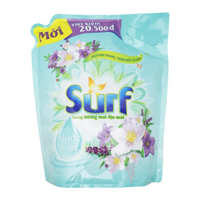 NƯỚC GIẶT SUFT CỎ HOA/ sương mai 3,8kg mgiá bìa 123k sx 19/8/2019 mẫu mới