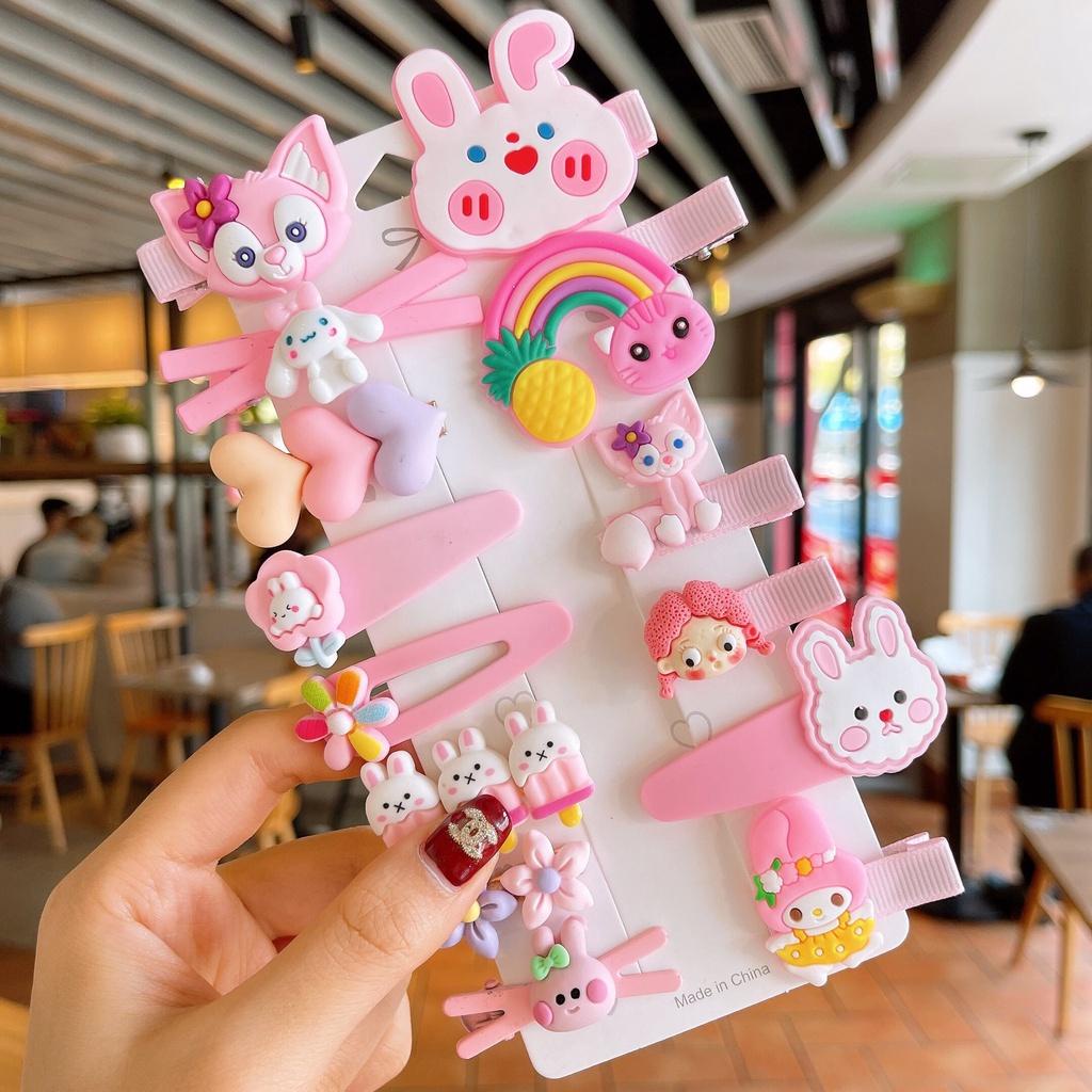 (Mẫu 2) Set 14 Kẹp Tóc Hoạt Hình Xinh Xắn Cho Bé Gái Phụ Kiện Tóc Bé Gái Đáng Yêu