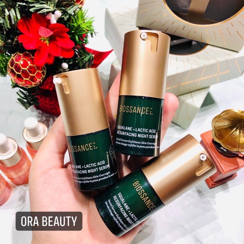 Tinh chất tẩy da chết BIOSSANCE Squalane + 10% Lactic Acid Resurfacing Night Serum