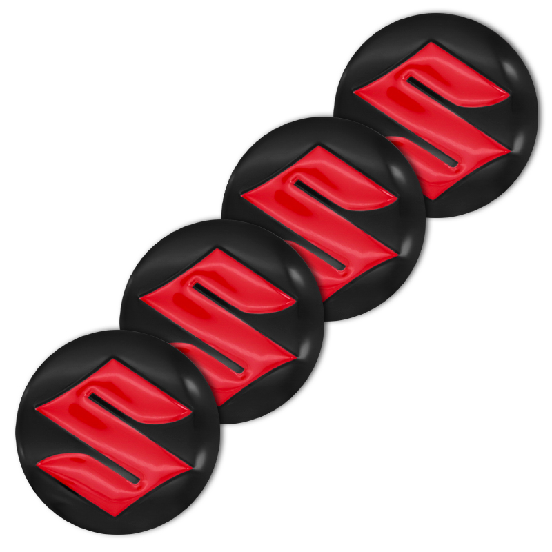 Set 4 miếng dán logo 56mm tiện dụng để trang trí bánh xe ô tô Suzuki Xi7 Swift Viva Ertiga Wagon Cerio
