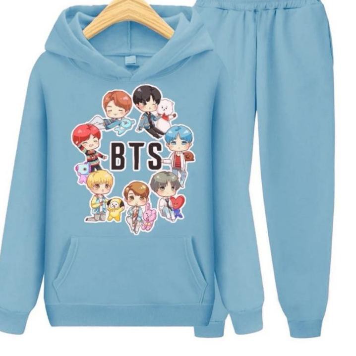 Bộ Quần Áo Sweater In Hình Nhóm Nhạc Bts 5.5 Món Cho Bé