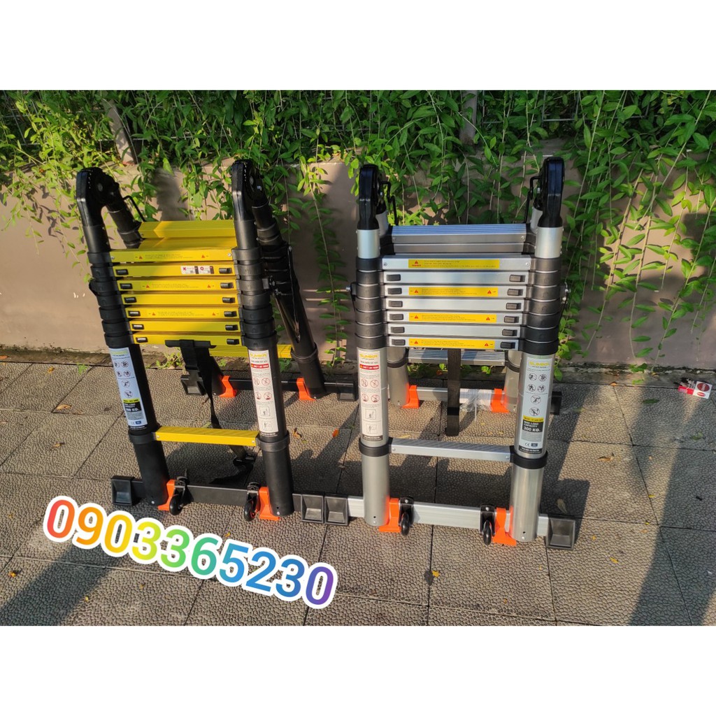 2 MẪU THANG NHÔM RÚT ĐÔI CHỮ A  xếp gọn chính hãng Sumika NEW 2020 TẢI TRỌNG 300KG
