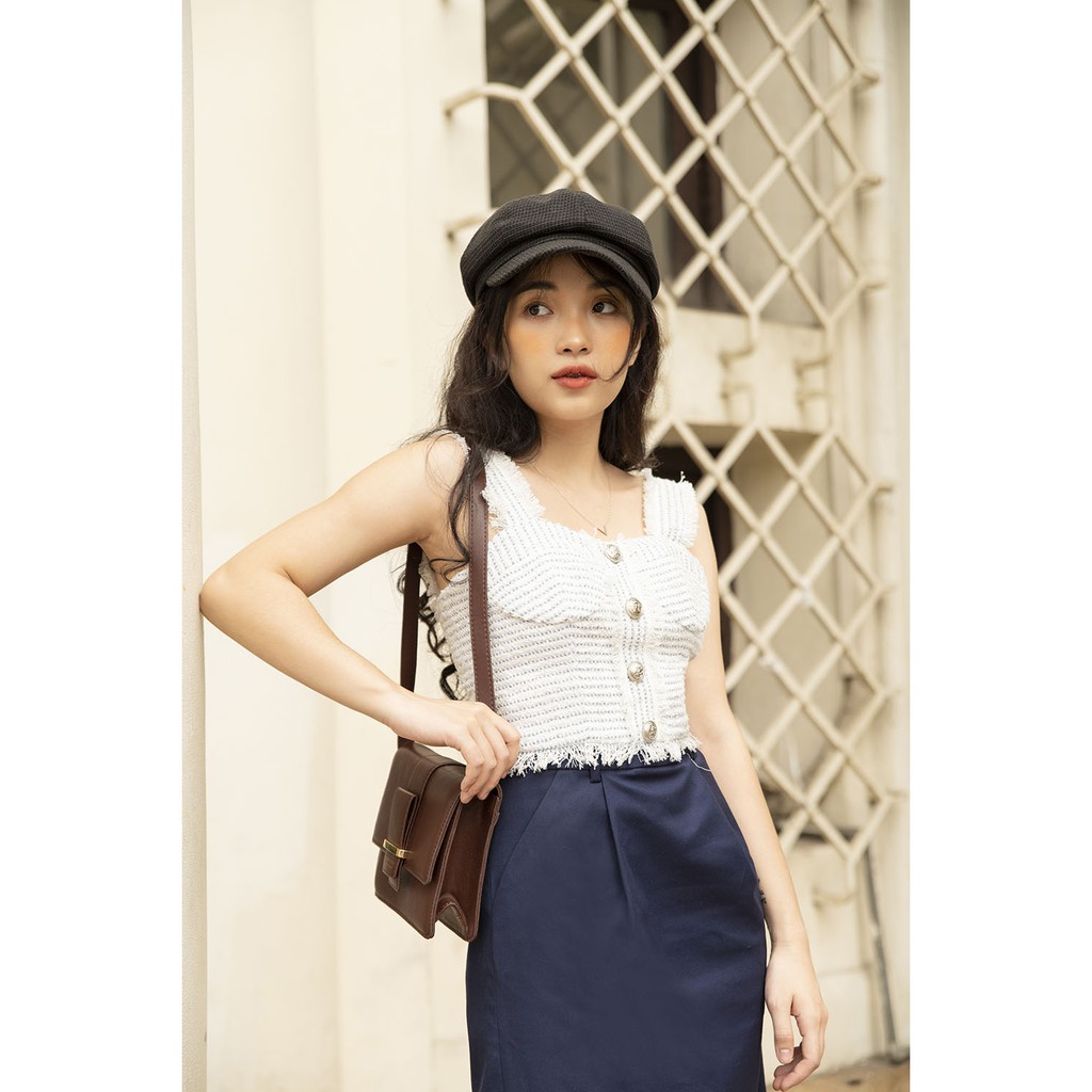 [Mã WABRWA8 giảm 15% đơn 99k] DOTTIE - Chân Váy Midi Xanh Đen Nữ S0010 | BigBuy360 - bigbuy360.vn