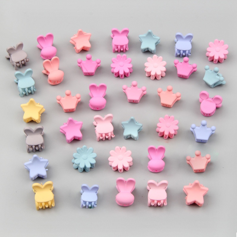 Set 30 kẹp tóc mini nhiều màu sắc hình thỏ/hoa/ngôi sao/vương miện dễ thương dành cho bé