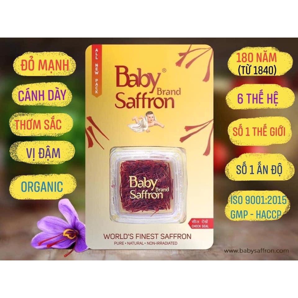 BABY SAFRON - NHUỴ HOA NGHỆ TÂY ẤN ĐỘ CHÍNH HÃNG HỘP 1 GRAM | BigBuy360 - bigbuy360.vn