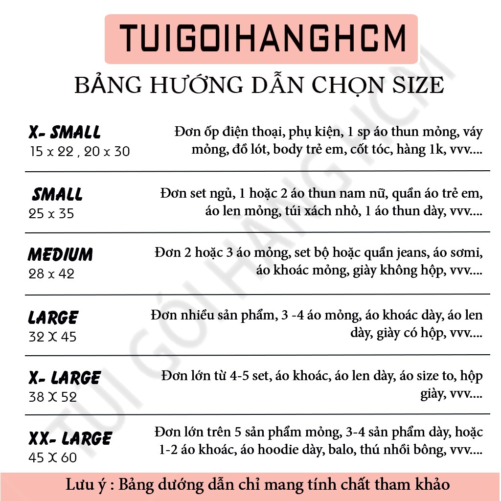 Túi đóng hàng màu vàng cao cấp 100 túi nhiều size dai dẻo pe nguyên chất không pha trộn - Tuigoihanghcm