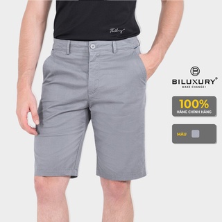 Quần đùi nam Biluxury short kaki ngố lửng cao cấp kiểu dáng thanh lịch chuẩn form 5QNKB003GHS