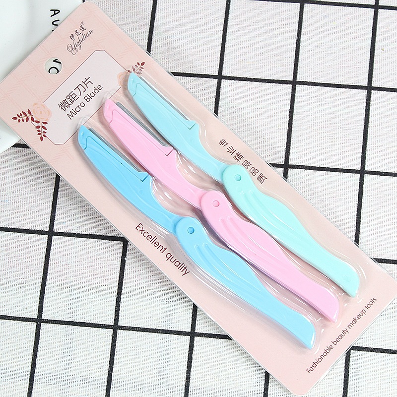 Set 3 Dao tỉa lông mày cầm tay gấp gọn tiện lợi Yizhilian 8146