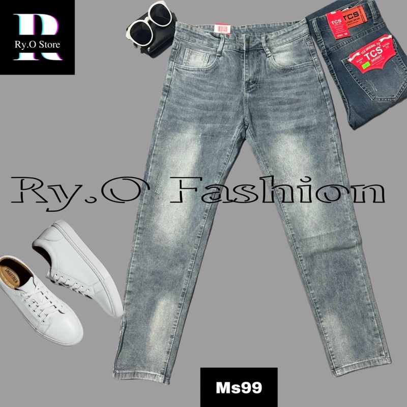 Quần Jean Nam cao cấp, quần bò nam màu xám chất liệu co giãn thoải mái Ry.O Fashion (ảnh thật shop tự chụp) MS99