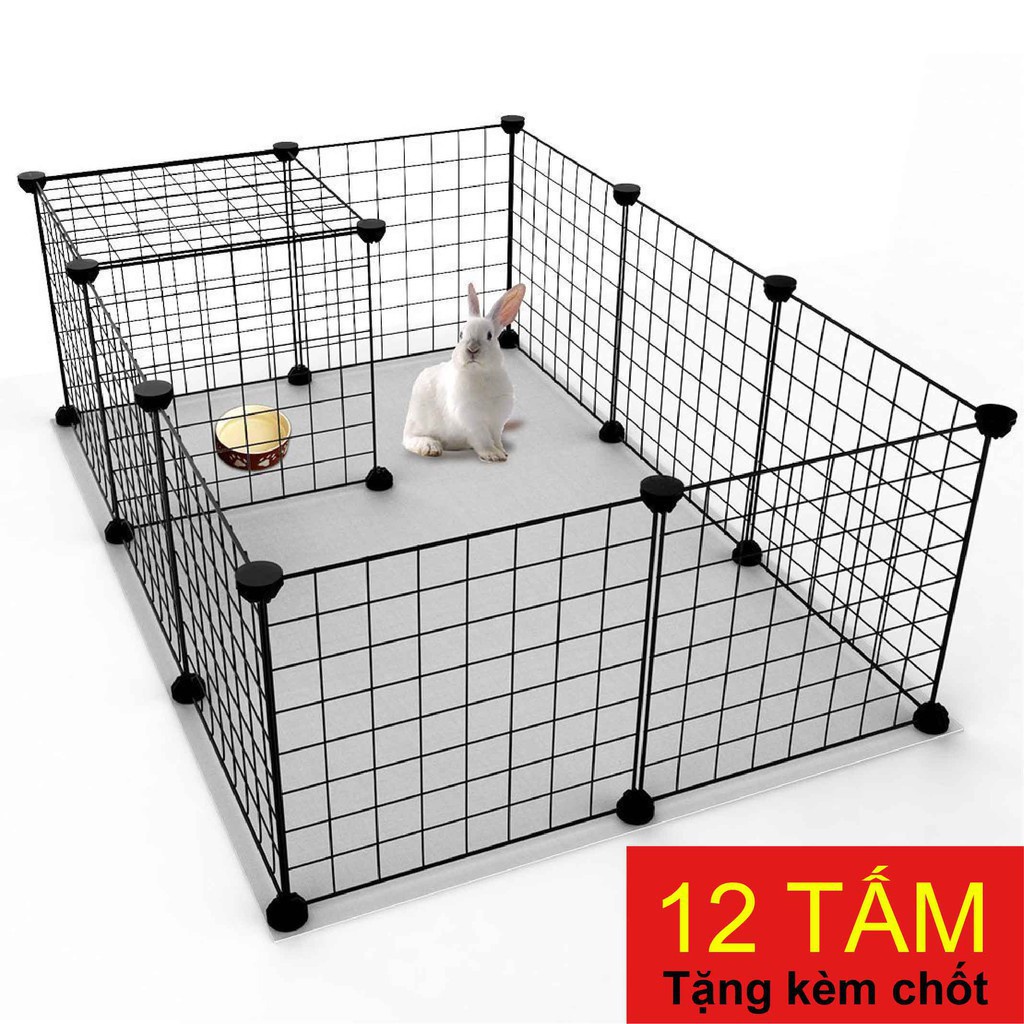 (Combo 11 Tấm Lưới+1 Cửa+24 Chốt) Nhà Chuồng Cho Thú Cưng,Tấm Lưới Sắt Lắp Ghép Đa Năng