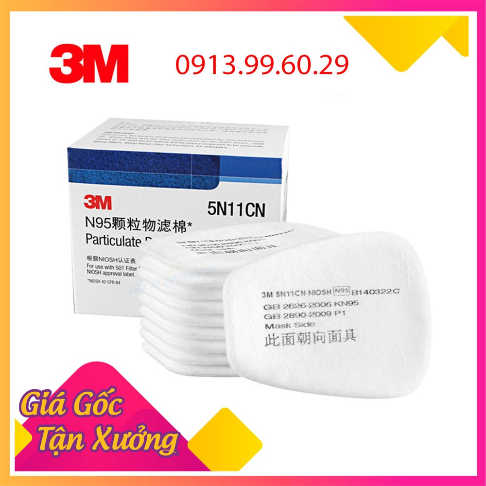 Mặt Nạ Chống Độc 3M 7502 Chính Hãng, 7 chi Tiết Gồm: 1 Thân Chính + 2 Phin Lọc 6001 + 2 Bông Lọc 5N11 + 2 Nắp Đậy