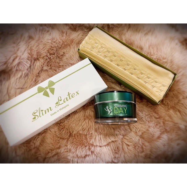 [FS] Bộ Kem tan mỡ săn chắc vùng da rạn Slimming Day Collagen thế hệ mới hộp 200g + đai định hình Slim latex