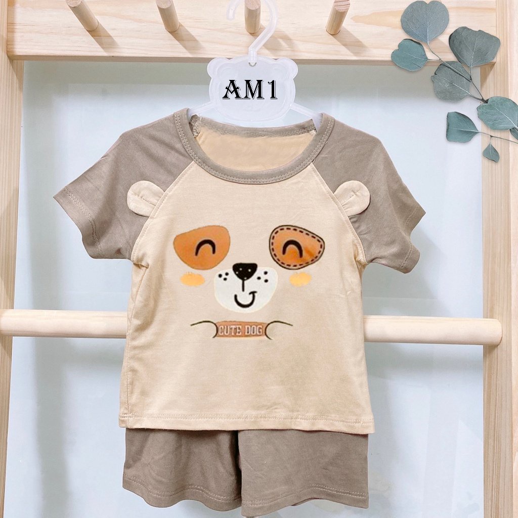 Đồ bộ cộc tay cho bé trai và bé gái chất thun lạnh AM653 , quần áo trẻ em cho bé từ sơ sinh đến 16kg