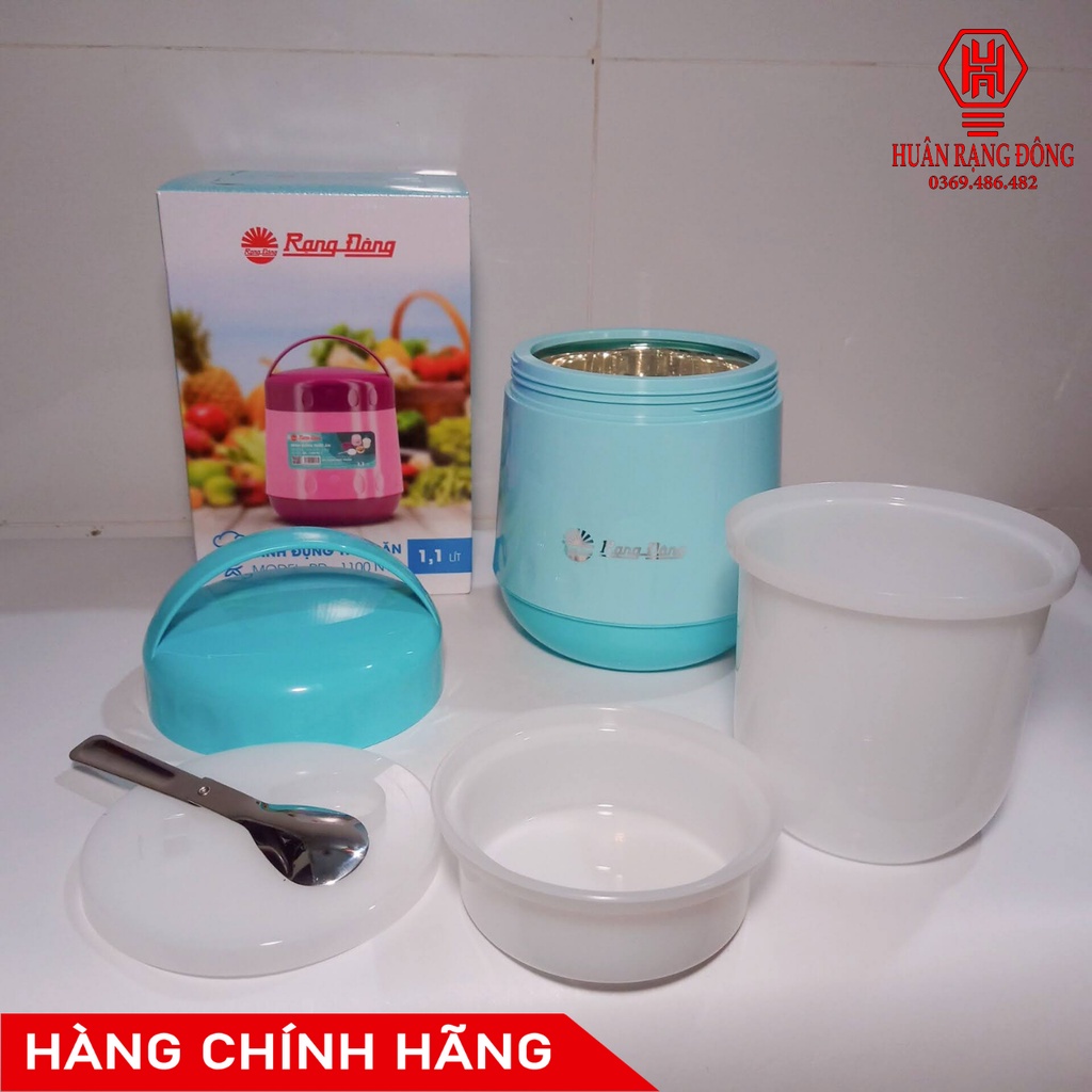 Bình đựng thức ăn giữ nhiệt - Hộp đựng thức ăn giữ nhiệt 1.1 lít Cao cấp Rạng Đông