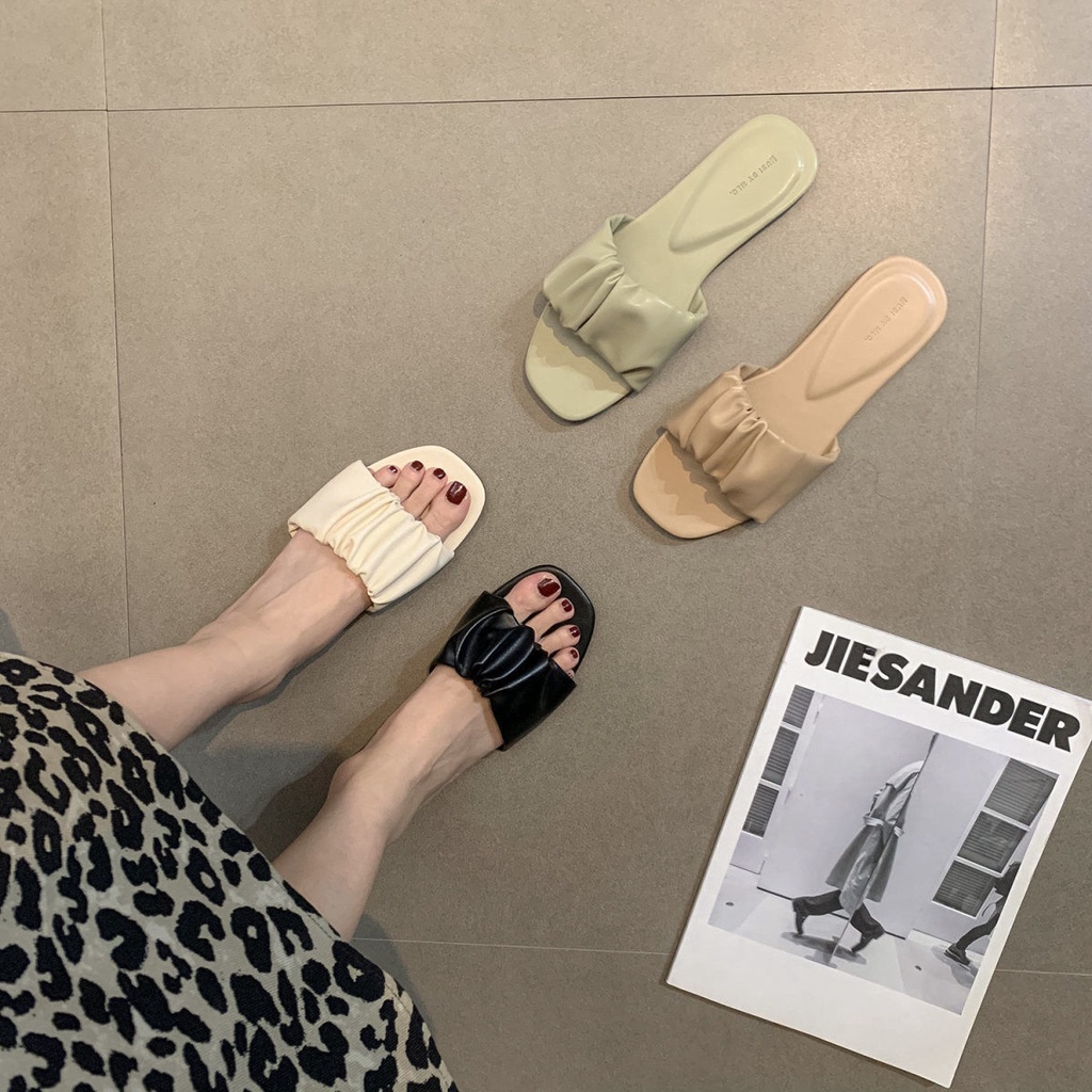 Dép quai ngang IELGY đế bằng thời trang dễ phối đồ cho nữ