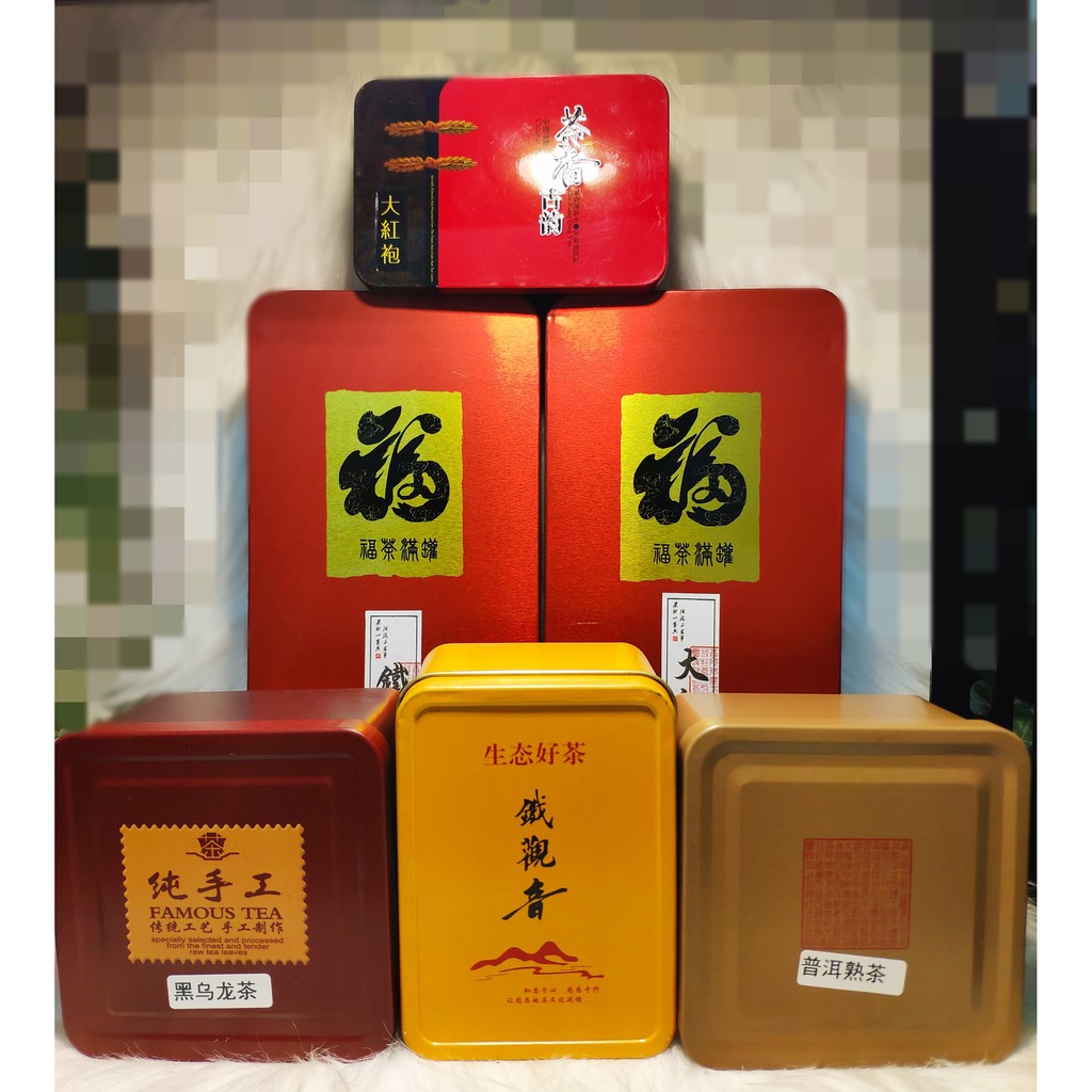 Trà đại hồng bào, phổ nhĩ, thiết quan âm, hắc ô long hộp thiết (40-70gr)