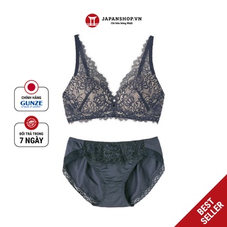 Combo quần áo lót ren không gọng Tuché Gunze JB6019H + JS1037H quần nâng mông, kháng khuẩn, thấm hút mồ hôi