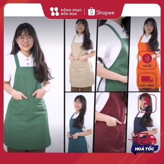 Mua Tạp Dề Nấu Ăn Chống Thấm Nước Cho Nam Nữ chất liệu kaki cao cấp thiết kế có túi tiện lợi phong cách Hàn Quốc săn hàng