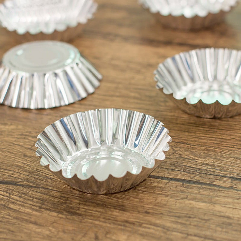 Set 50 khuôn giấy bạc lót làm bánh trứng chống dính tiện lợi chất lượng cao