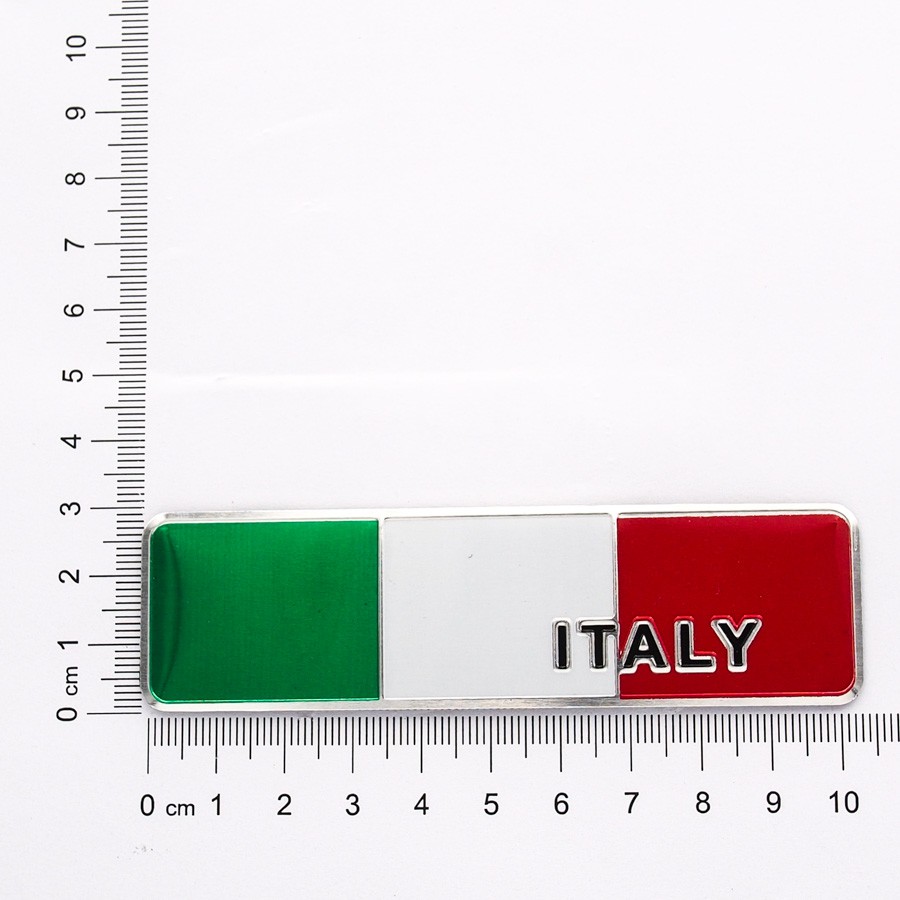 Sticker metal hình dán kim loại Sticker Factory - Chủ đề cờ Ý Italia 10.5x3cm