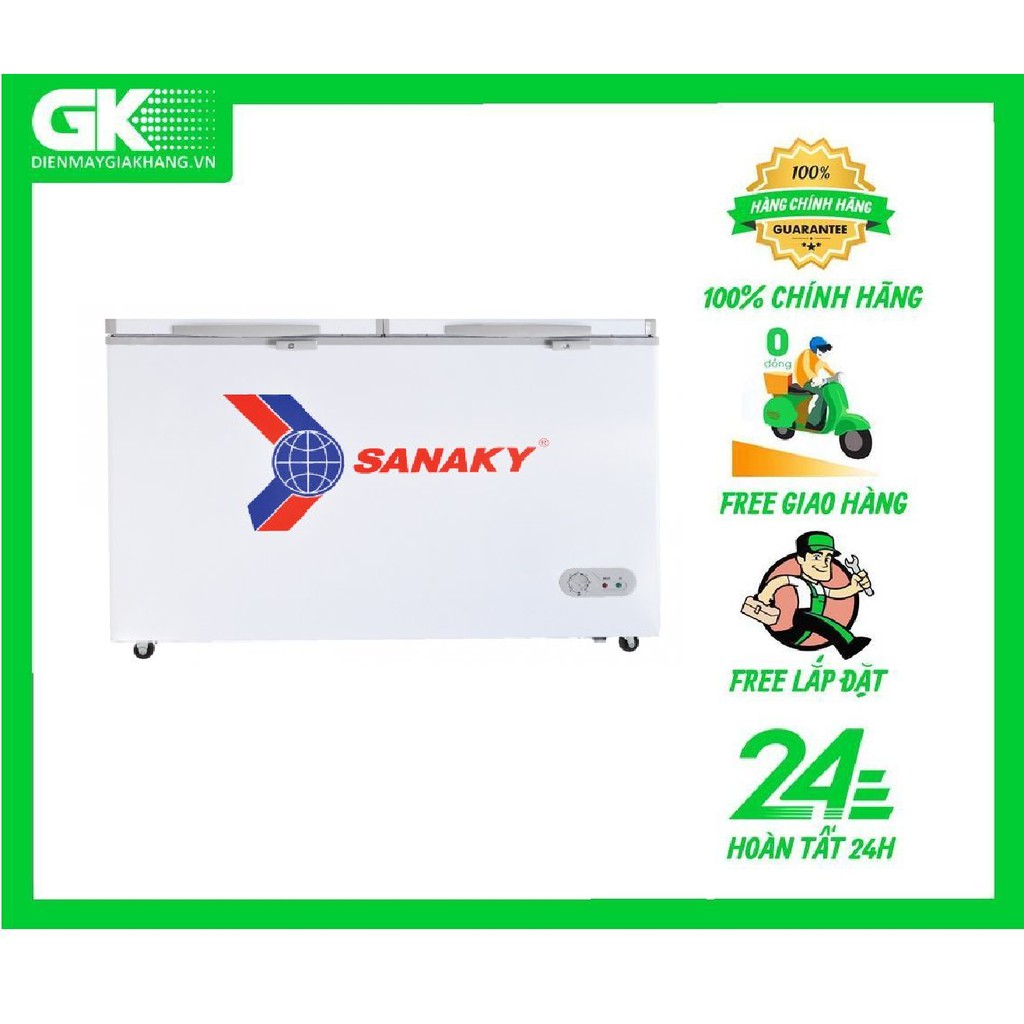 Tủ Đông Sanaky VH-285W2 , 2 NGĂN 1 ĐÔNG 1 MÁT,2 CÁNH,220 LÍT