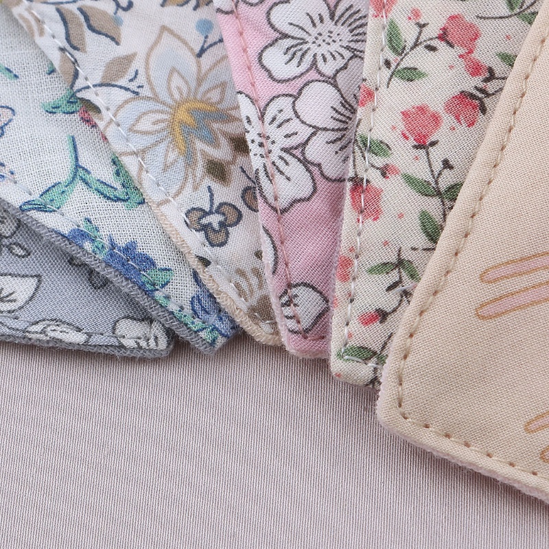 Haha Yếm Tam Giác Hai Mặt Thấm Hút Nước Dãi Nút Bấm Muslin G