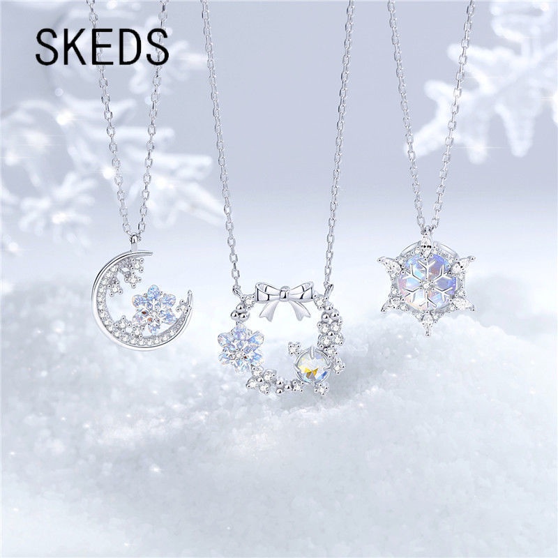 Vòng cổ Hợp Kim Mặt Hình Bông Tuyết Đính Đá Sang Trọng Cho Nữ