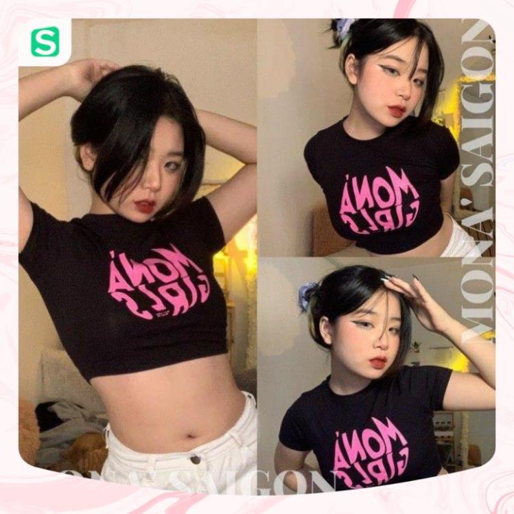 FreeShip -  Áo Croptop,  Áo thun croptop Mona Girls