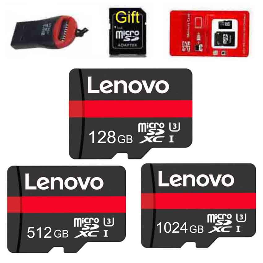 Lenovo 1024gb Memory Micro SD Class 10 1024g 1TB 128GB 512GB + Reader