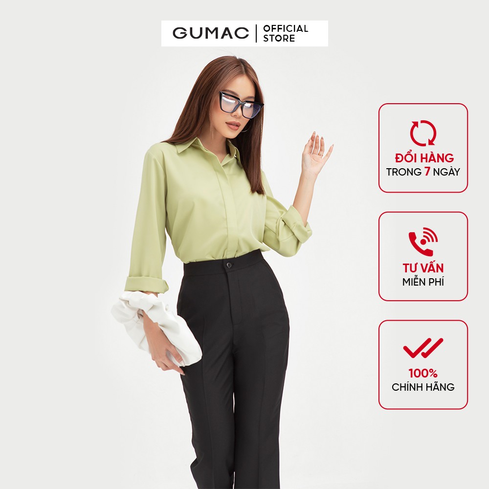 [Mã WABRGUSBD2 giảm 10% tối đa 50k đơn từ 250k] Áo sơ mi nữ tay dài GUMAC đồ công sở đủ màu, đủ size AB405 | BigBuy360 - bigbuy360.vn