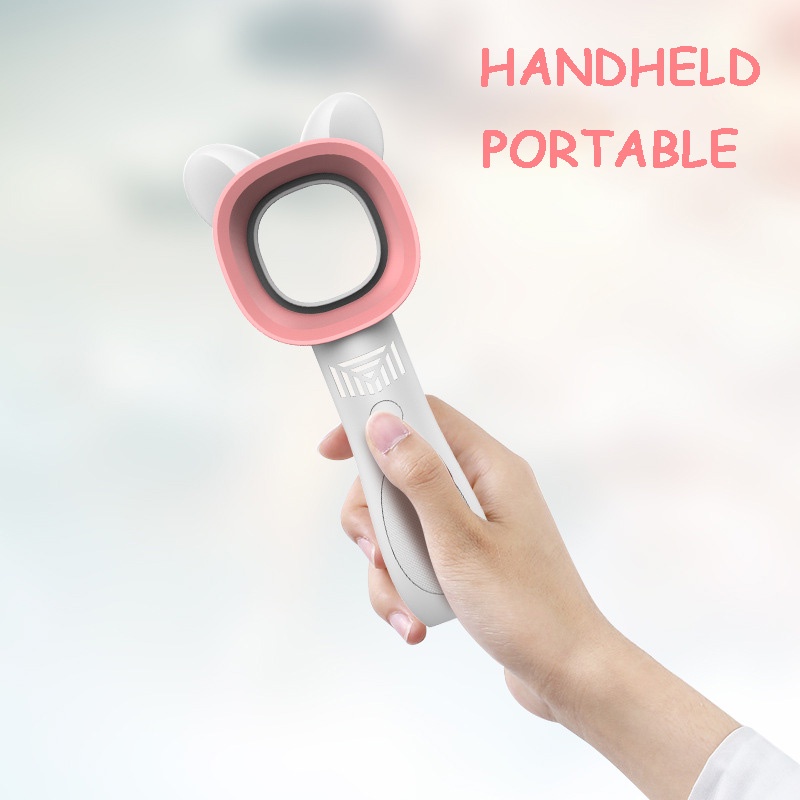 Quạt Làm Mát Mini Cầm Tay Không Cánh Hình Mèo Dễ Thương 2000mAh Không Gây Tiếng Ồn 8H