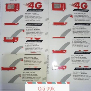 SIM 4G Chọn số đẹp đồng giá 300k VINAPHONE & INTELECOM,gói data 120GB data/tháng