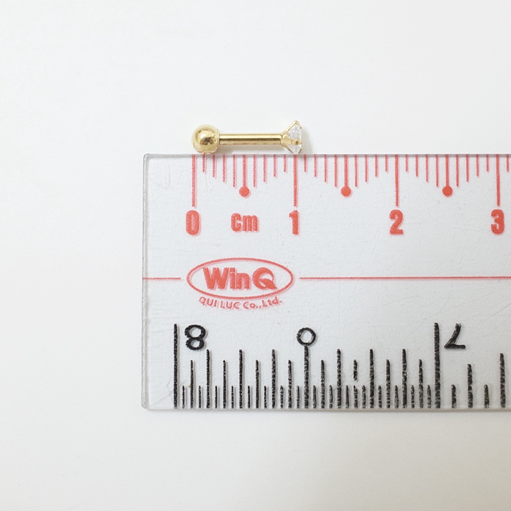 Khuyên Tai Màu Vàng Đá Tròn Unisex Đuôi Bi Không Gỉ Sét Không Ngứa Bông Tai Nam Julies Box 66