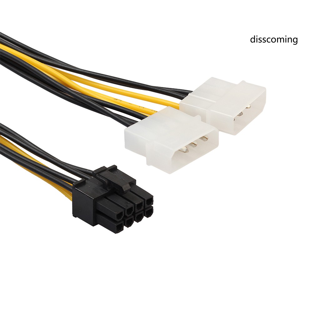 Cáp Nguồn 18cm 8 Pin (6 + 2) Pcie Sang Molex Cho Card Đồ Họa