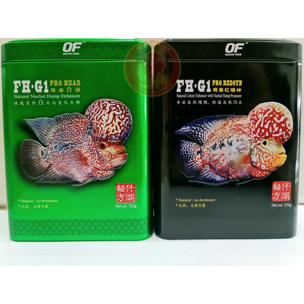 Thức Ăn Cá La Hán Tăng ĐẦU Lên MÀU, Cám FH-G1 PRO HEAD-PRO REDSYN Cao Cấp. Singapore