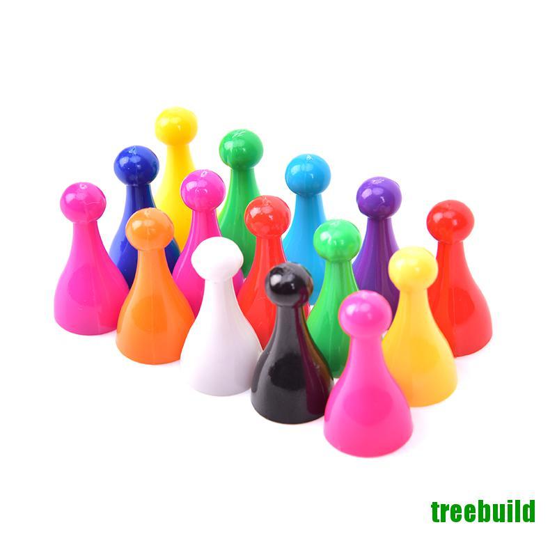 treebuild☆ 10Pcs Plastic Chess Pawn Pieces Board Card Games Halma Multi-Colors Accessories