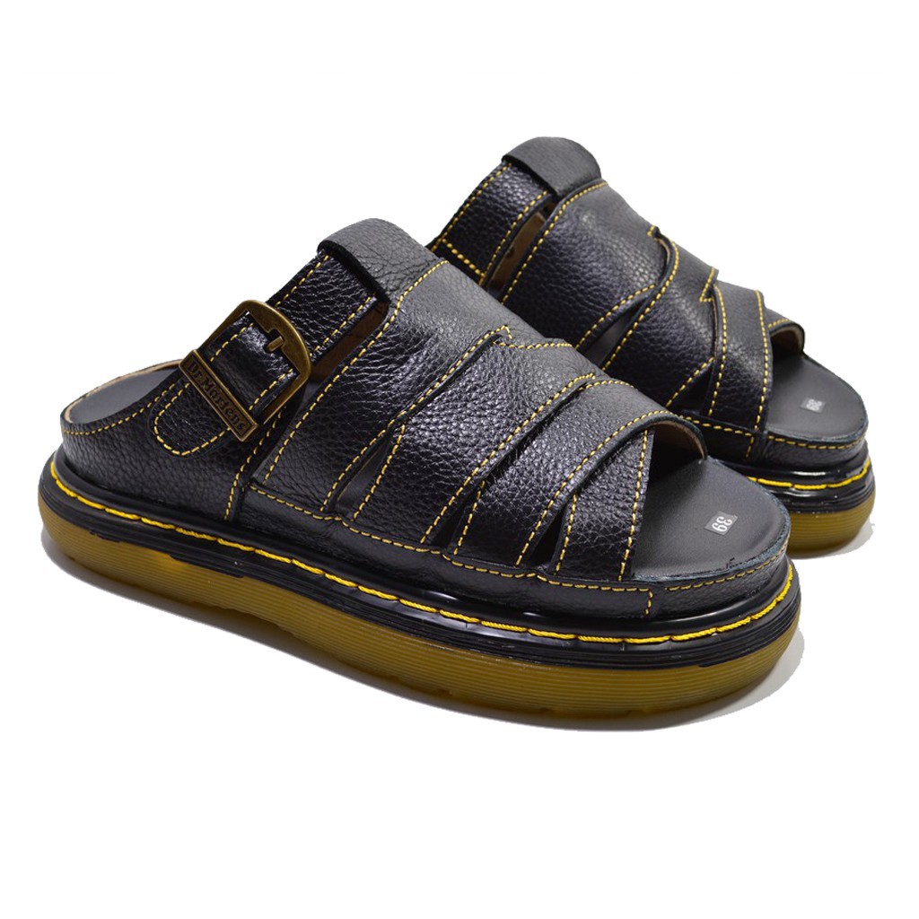 Dép Doctor Nam Quai Ngang Da Bò Cao Cấp Dr.Martens Hàng VNSX D10