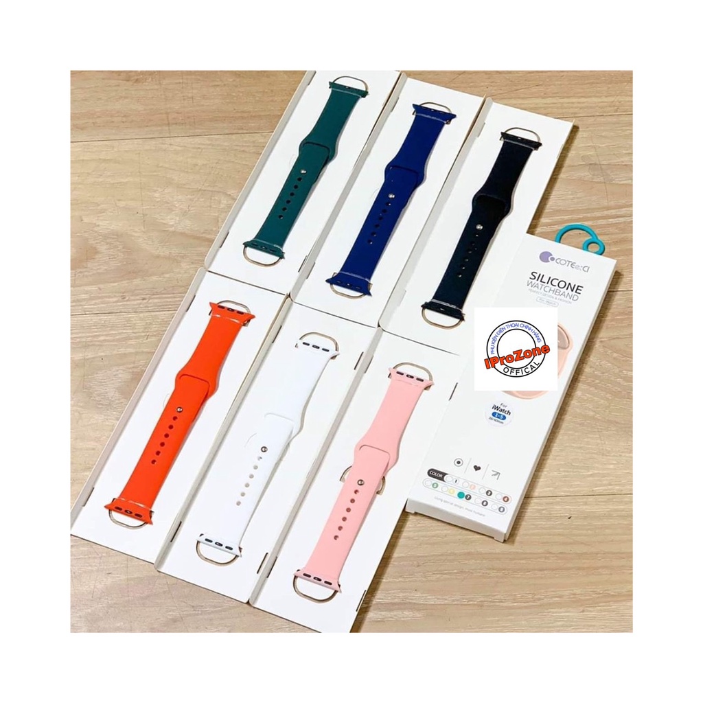 Dây đeo silicone cho đồng hồ Size 38 / 40 / 41 / 42 / 44 / 45 mm chính hãng Coteetci fullbox
