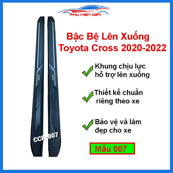 Bậc bệ dẫm lên xuống Corolla Cross 2020-2021-2022 bệ bước chân chuẩn theo xe mẫu 007