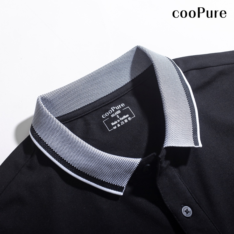 Áo thun polo nam cooPure, chất liệu 100% cotton bo dệt cách điệu NO.3065 (5 màu)