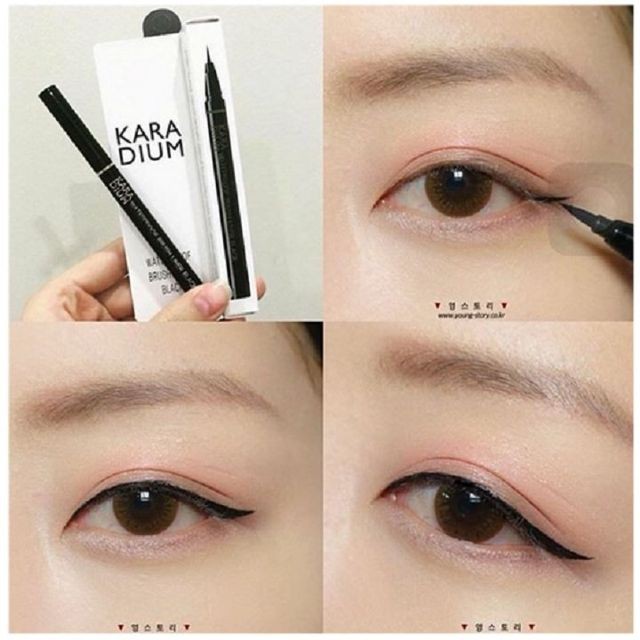 Bút Kẻ Mắt Nước Karadium Waterproof Brush Liner Black