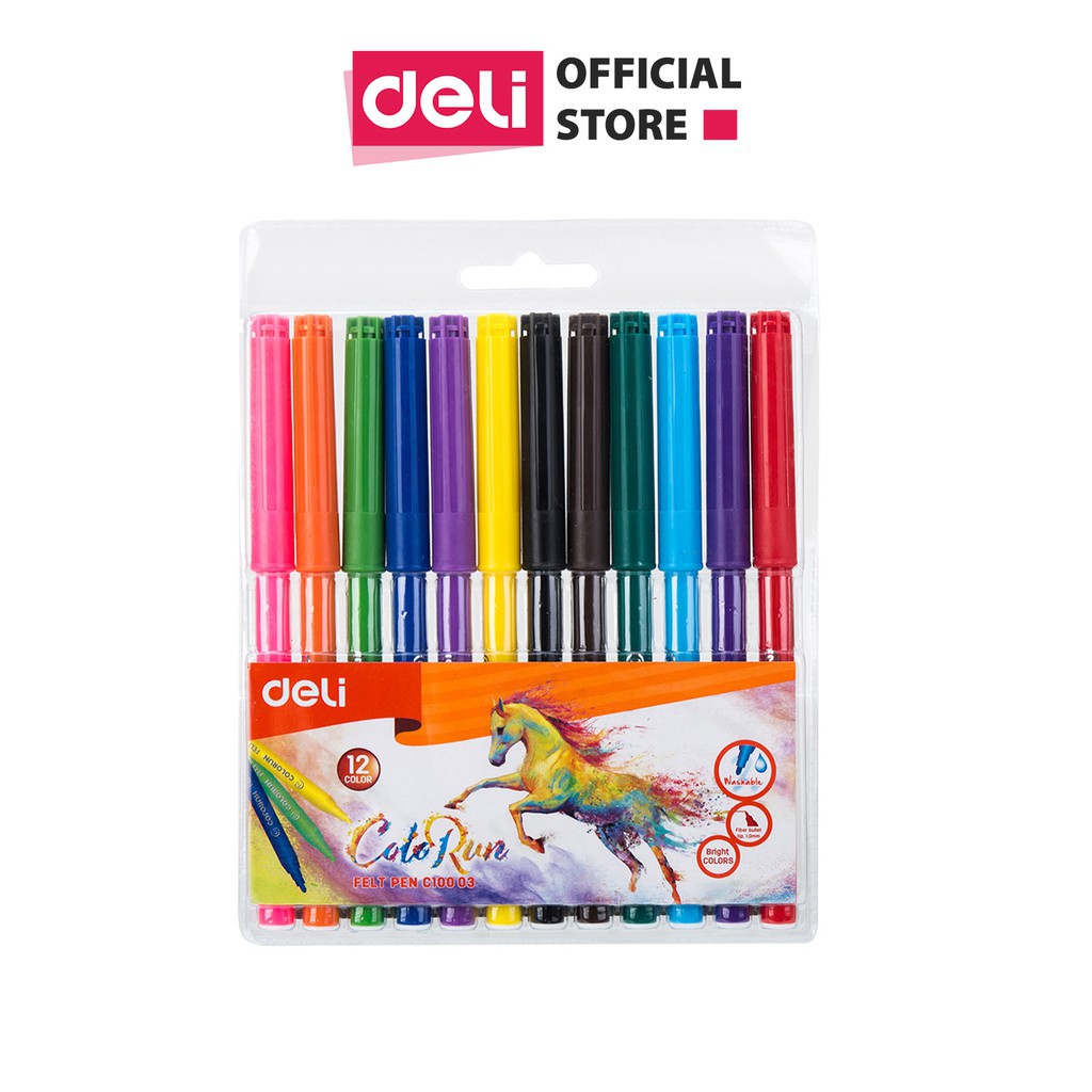 Bút dạ 12 màu deli C10003