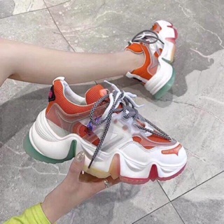 [ Hàng Sẵn ] Giày sneaker nữ độn đế phối 3 màu, giày thể thao nữ sắc màu bản CLDB2020