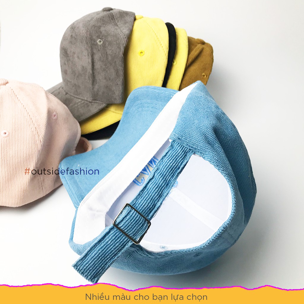 Mũ lưỡi trai nhung nam nữ, nón lưỡi trai thêu chữ YES YOU CAN phong cách Ulzzang form unisex nhiều màu - K12